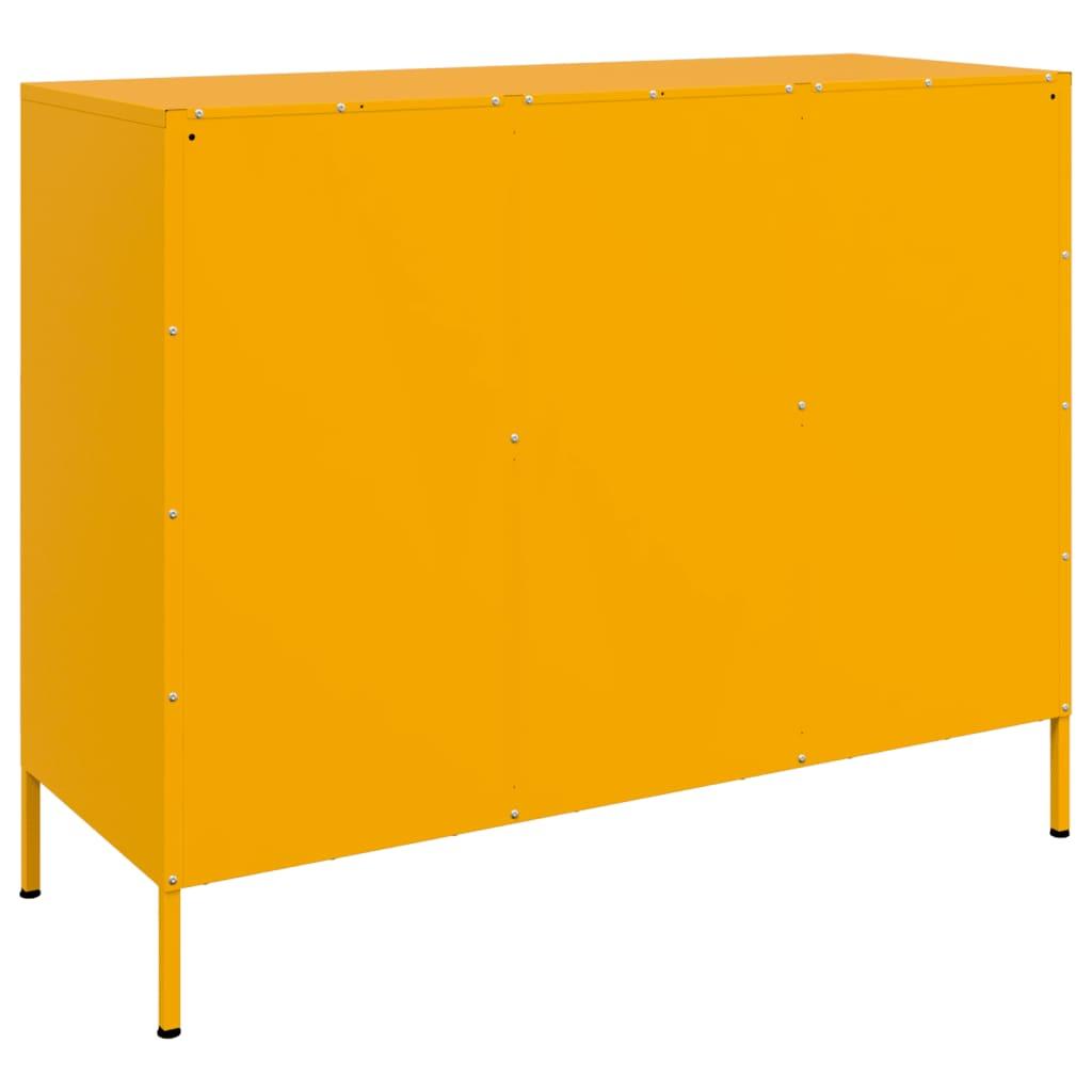 Skænk 100,5x39x79 cm stål sennepsgul