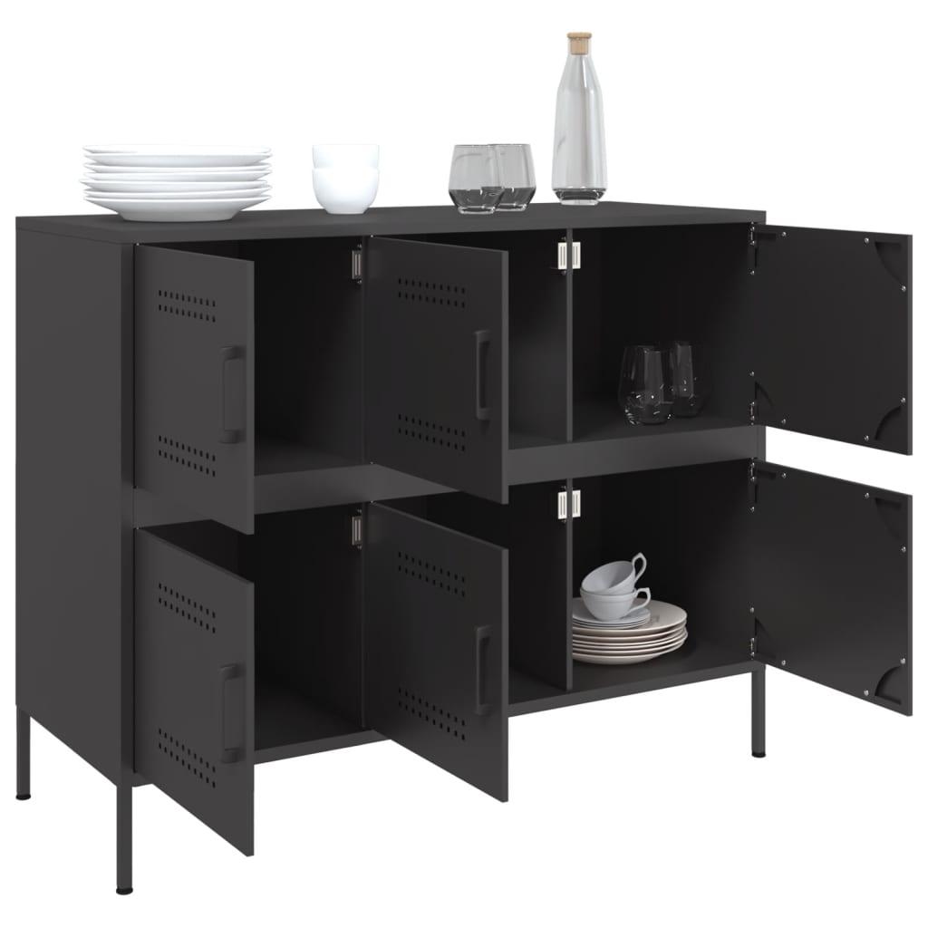 Skab 100,5x39x79 cm stål sort