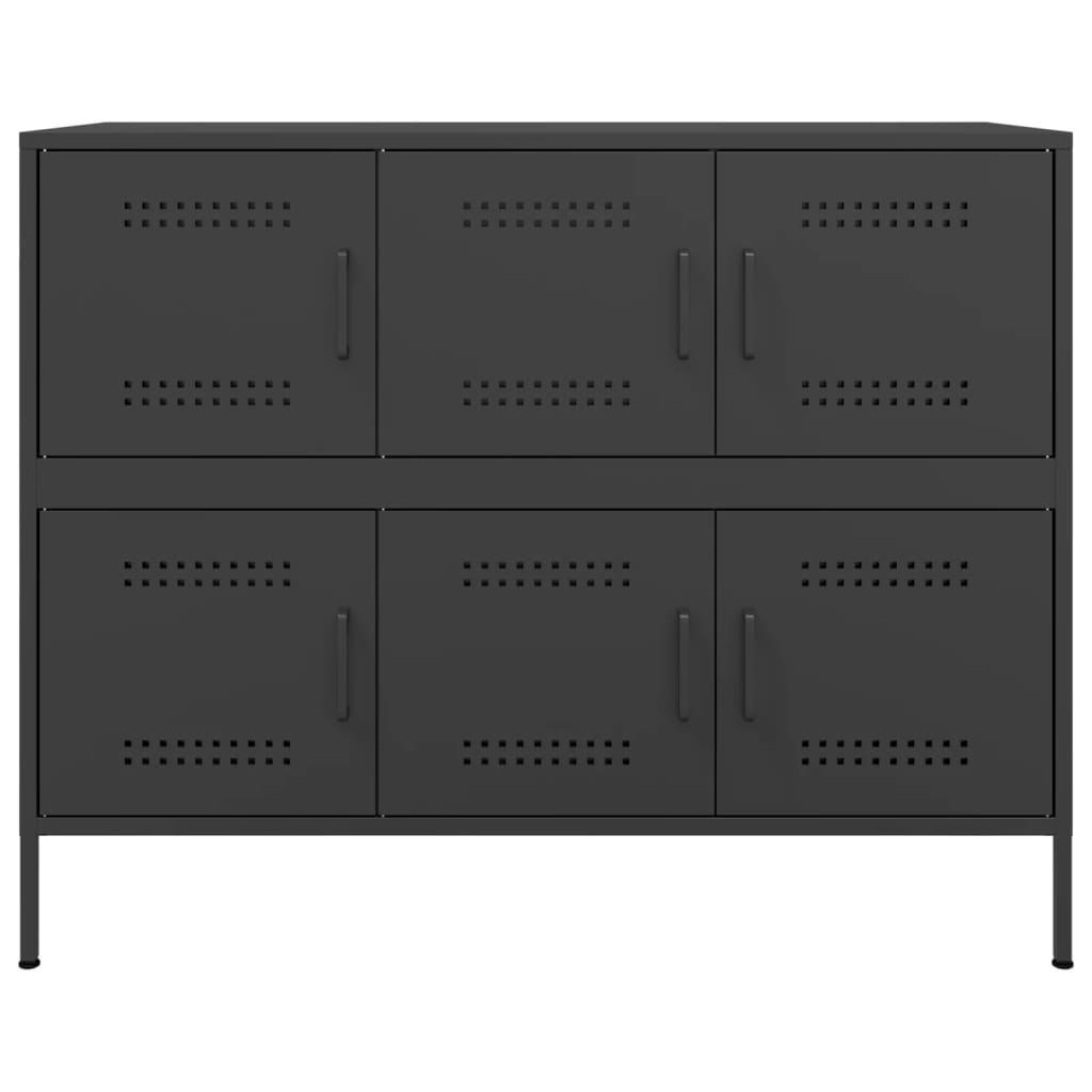 Skab 100,5x39x79 cm stål sort