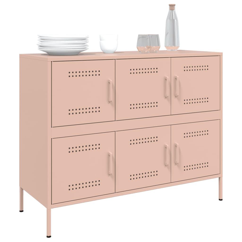 Skab 100,5x39x79 cm stål lyserød