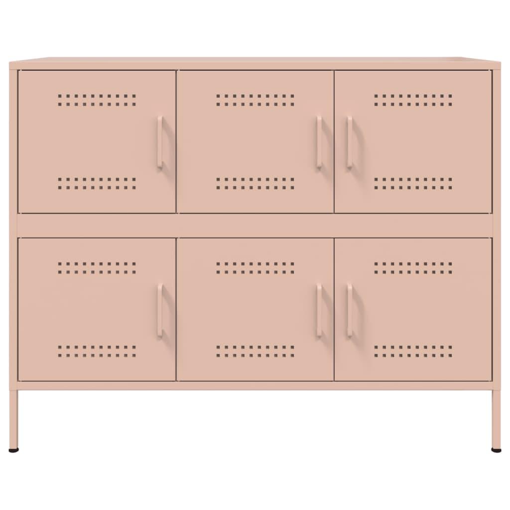Skab 100,5x39x79 cm stål lyserød