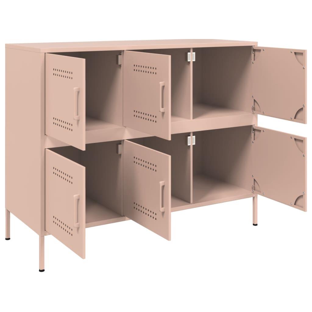 Skab 100,5x39x79 cm stål lyserød