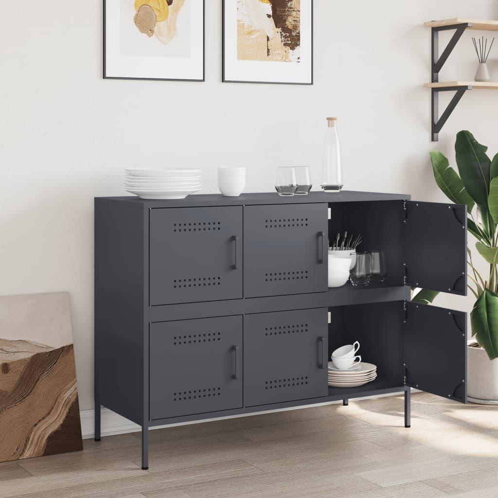 Skab 100,5x39x79 cm stål antracitgrå
