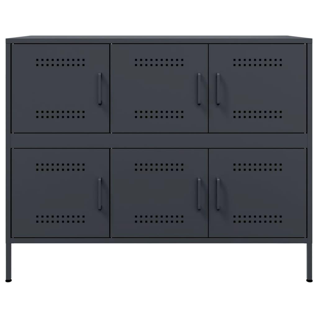 Skab 100,5x39x79 cm stål antracitgrå