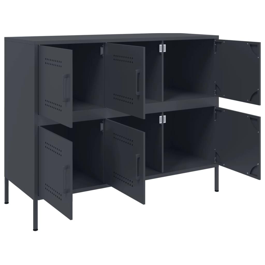 Skab 100,5x39x79 cm stål antracitgrå