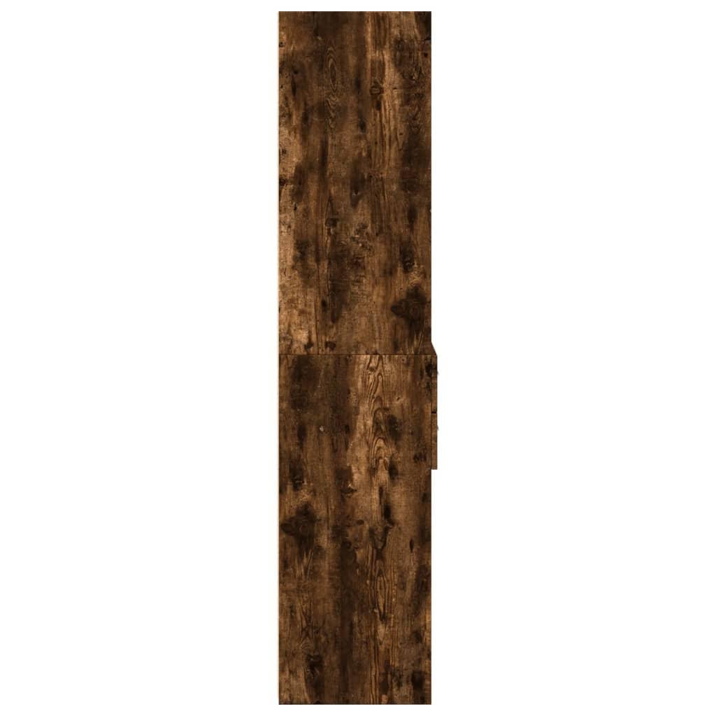 Højskab 40x42,5x185 cm konstrueret træ røget egetræsfarve