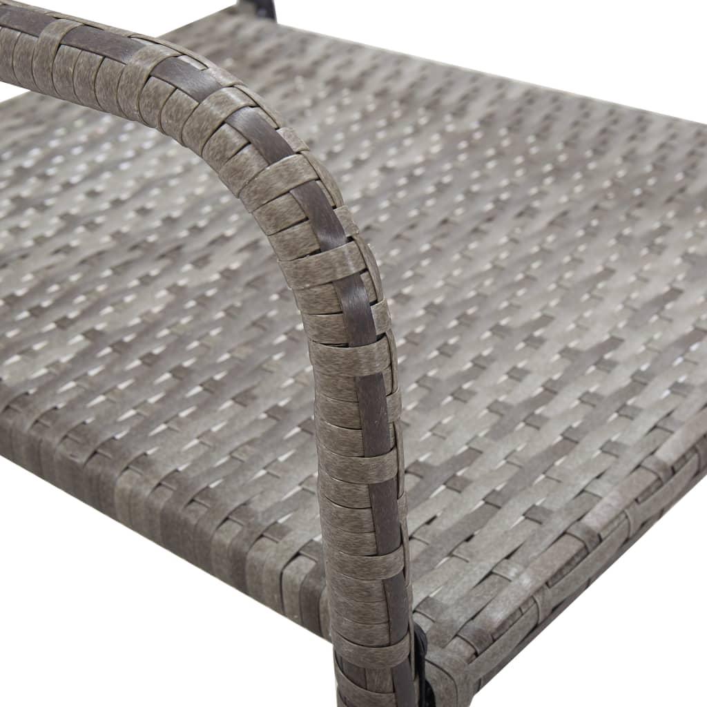 Havestole 6 stk. stabelbare polyrattan grå