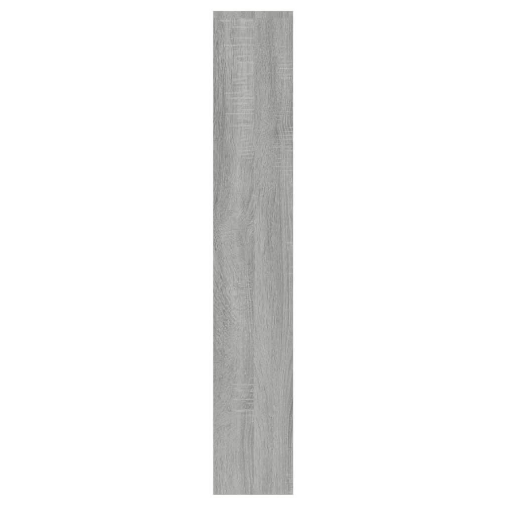 Skoskab med spejl 3 hylder 63x17x102,5 cm grå sonoma-eg