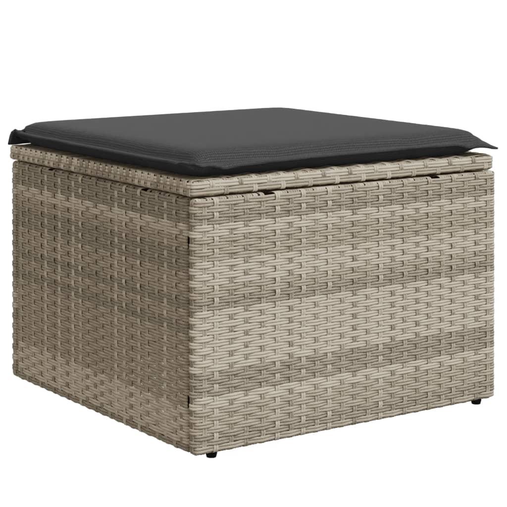 Sofasæt til haven 6 dele med hynder polyrattan lysegrå