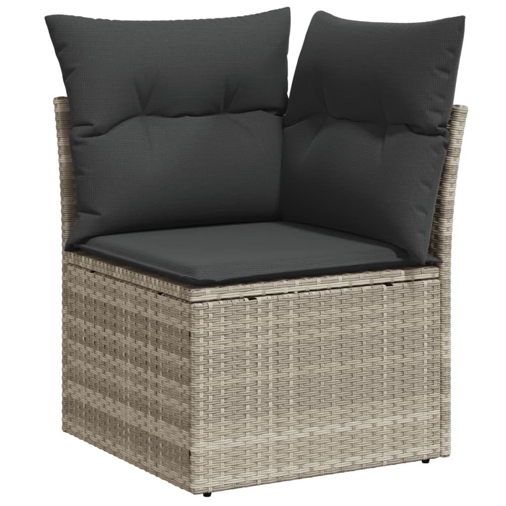 Sofasæt til haven 10 dele med hynder polyrattan lysegrå