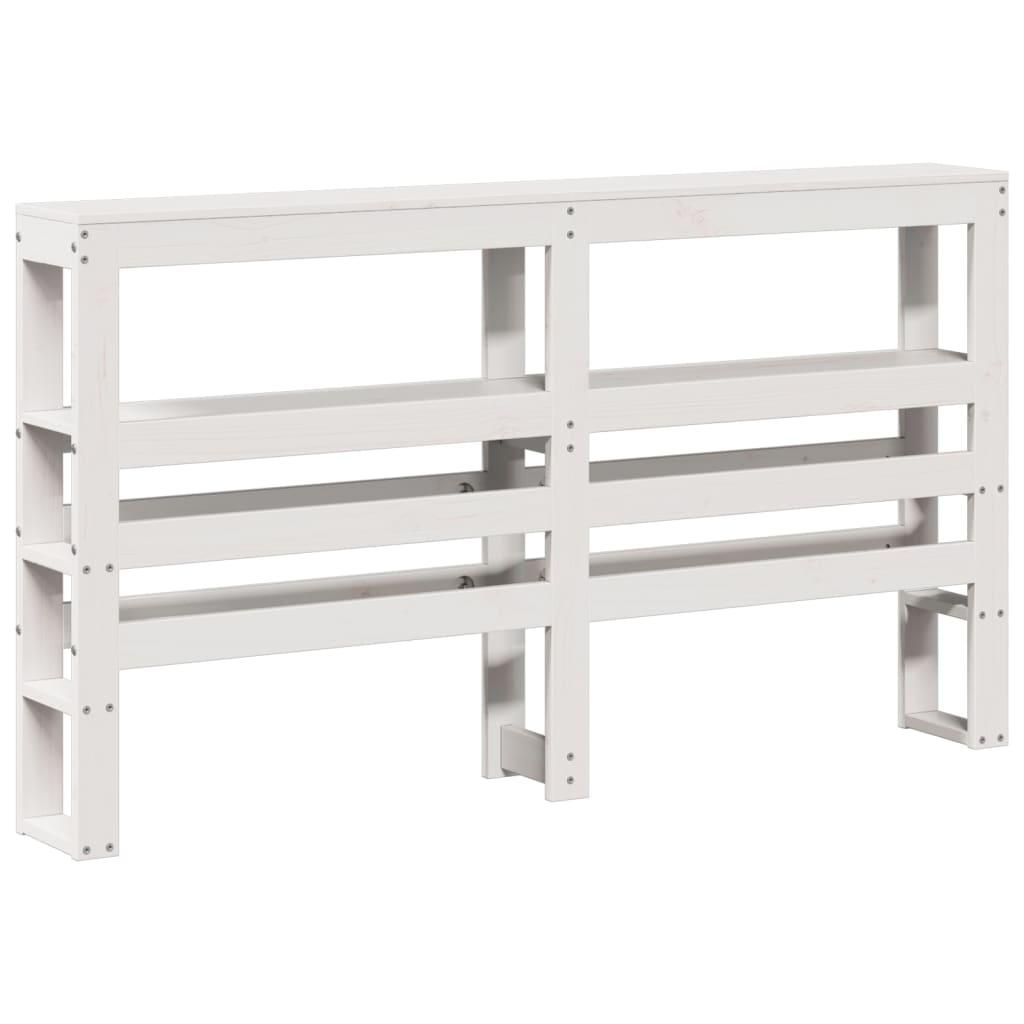 Sengeramme uden madras 135x190 cm massivt fyrretræ hvid