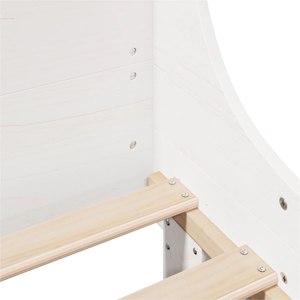 Sengeramme uden madras 135x190 cm massivt fyrretræ hvid