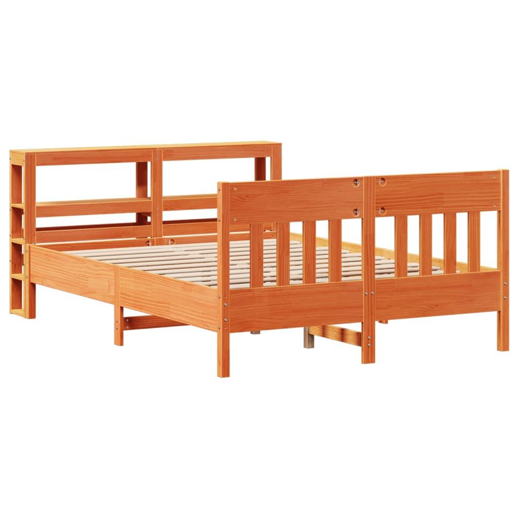 Sengeramme uden madras 140x200 cm massivt fyr gyldenbrun