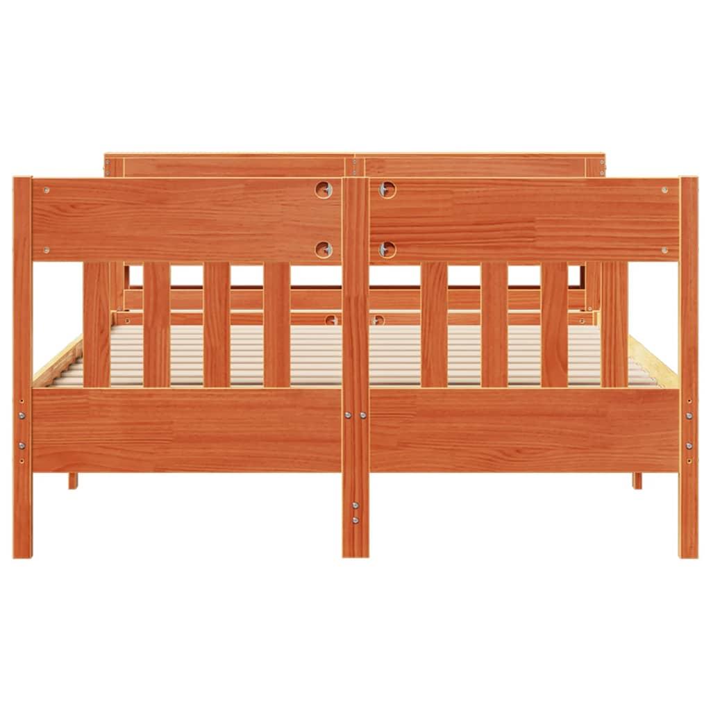 Sengeramme uden madras 140x200 cm massivt fyr gyldenbrun