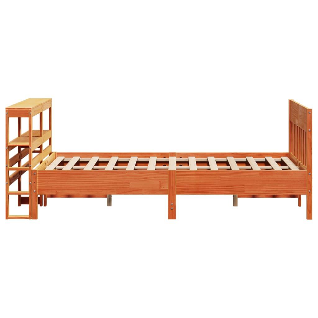 Sengeramme uden madras 140x200 cm massivt fyr gyldenbrun