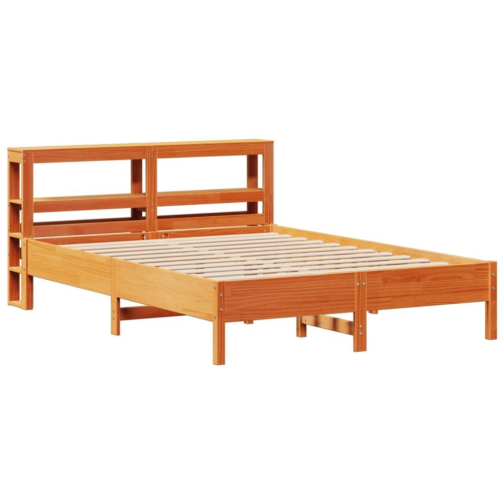 Sengeramme uden madras 140x200 cm massivt fyr gyldenbrun