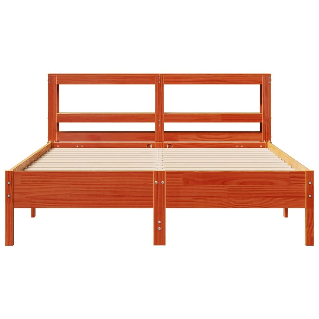 Sengeramme uden madras 140x200 cm massivt fyr gyldenbrun