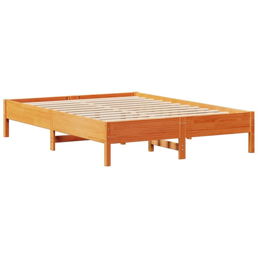 Sengeramme uden madras 140x200 cm massivt fyr gyldenbrun