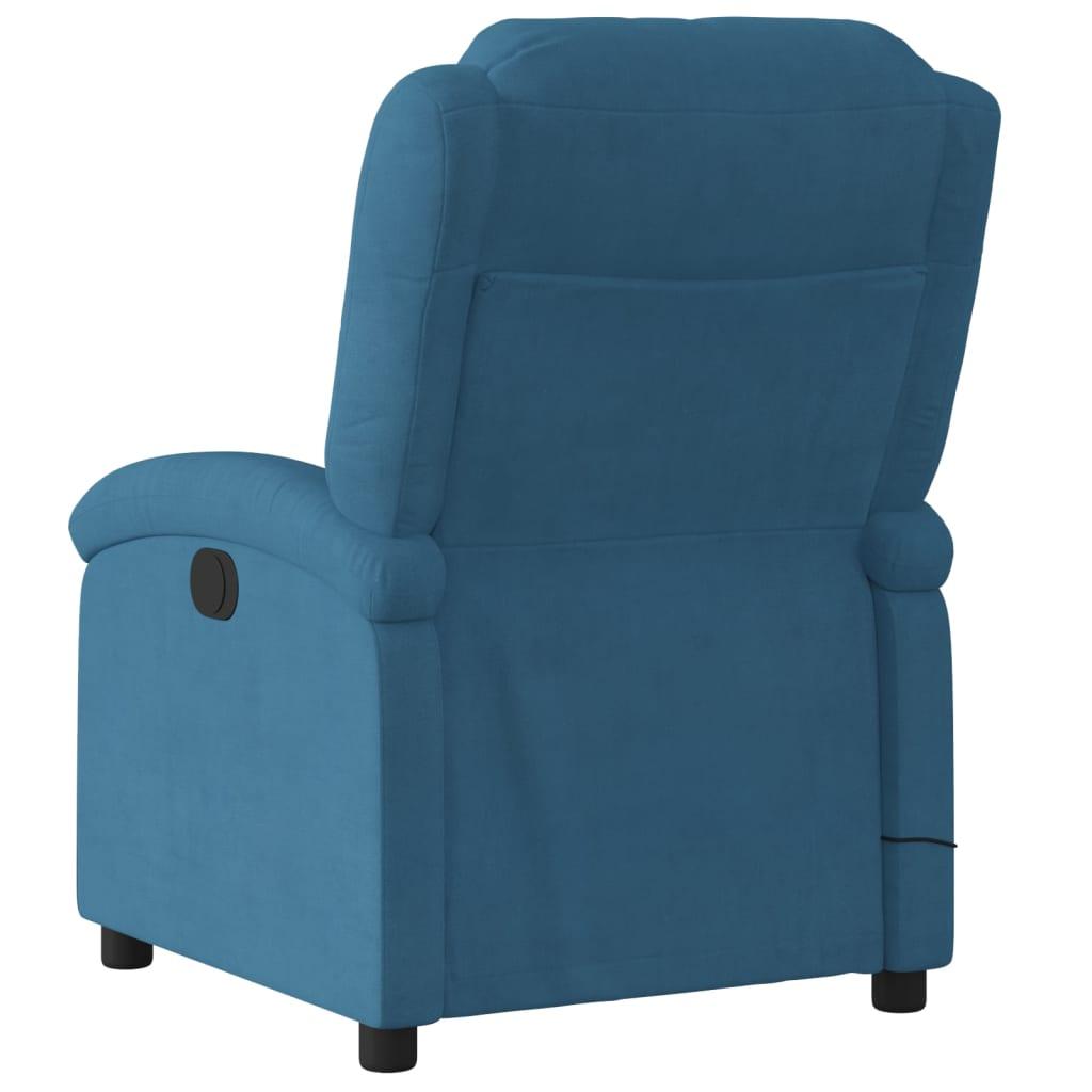 Massagestol velour blå