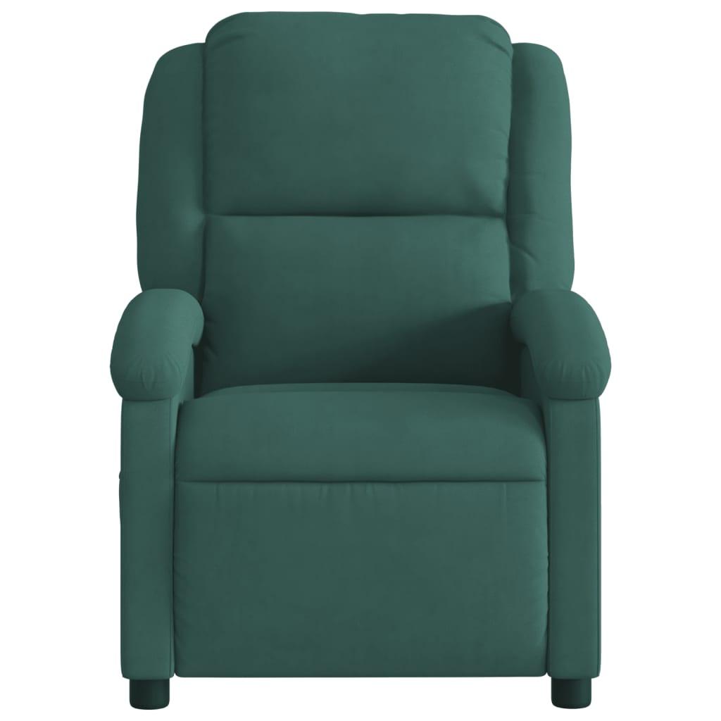 Lænestol velour mørkegrøn