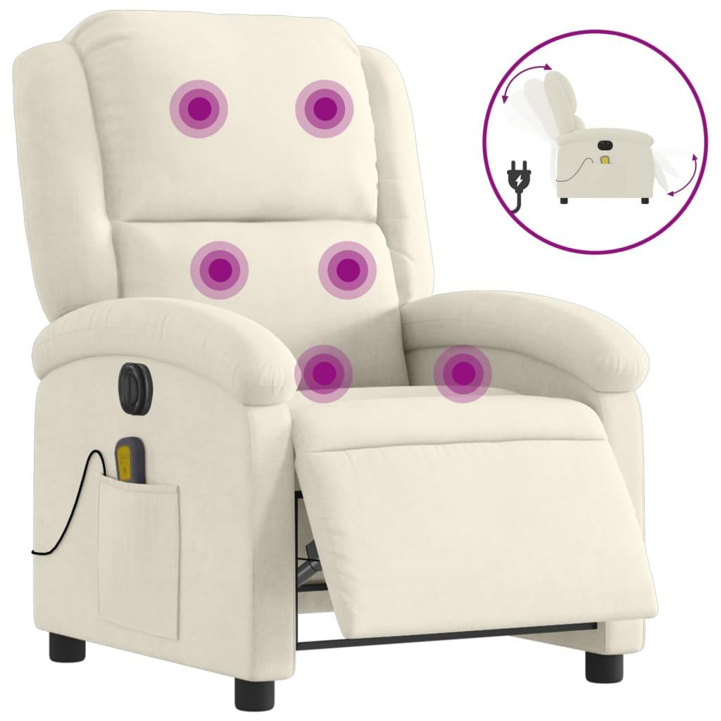 Massagestol velour cremefarvet