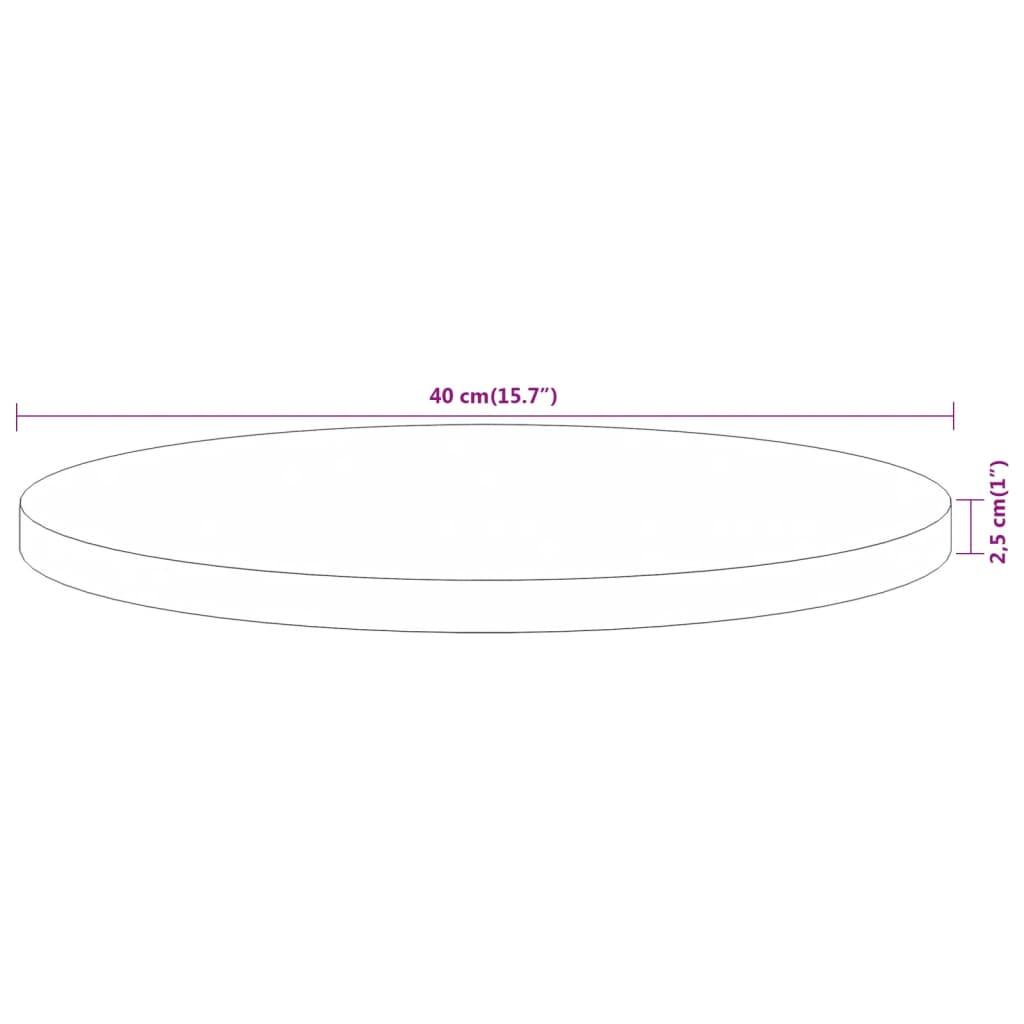 Bordplade Ø40x2,5 cm rund massivt akacietræ