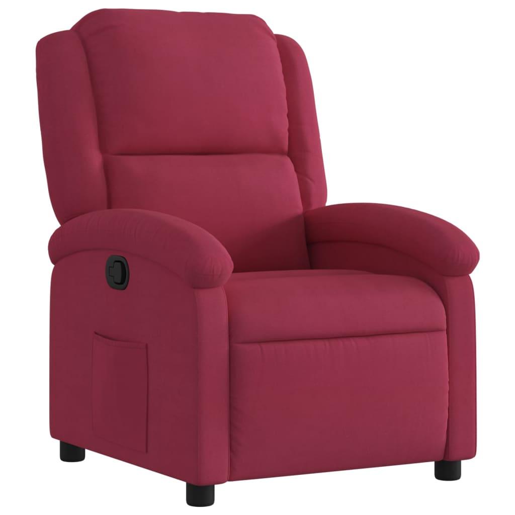 Lænestol velour vinrød