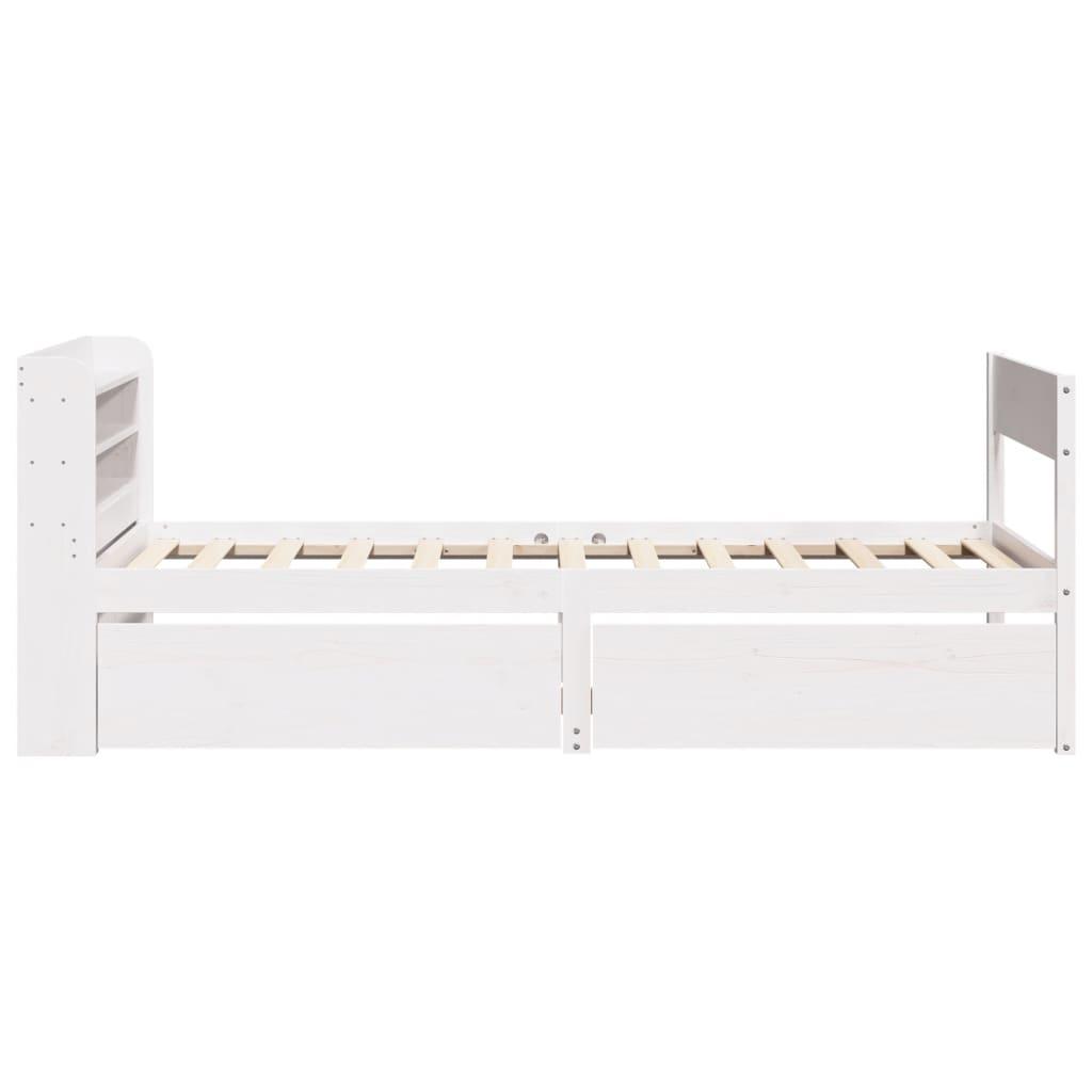 Sengeramme uden madras 90x200 cm massivt fyrretræ hvid