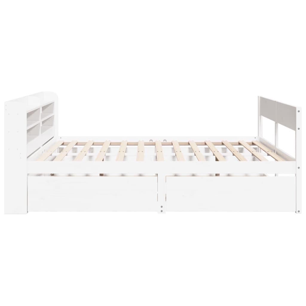 Sengeramme uden madras 180x200 cm massivt fyrretræ hvid