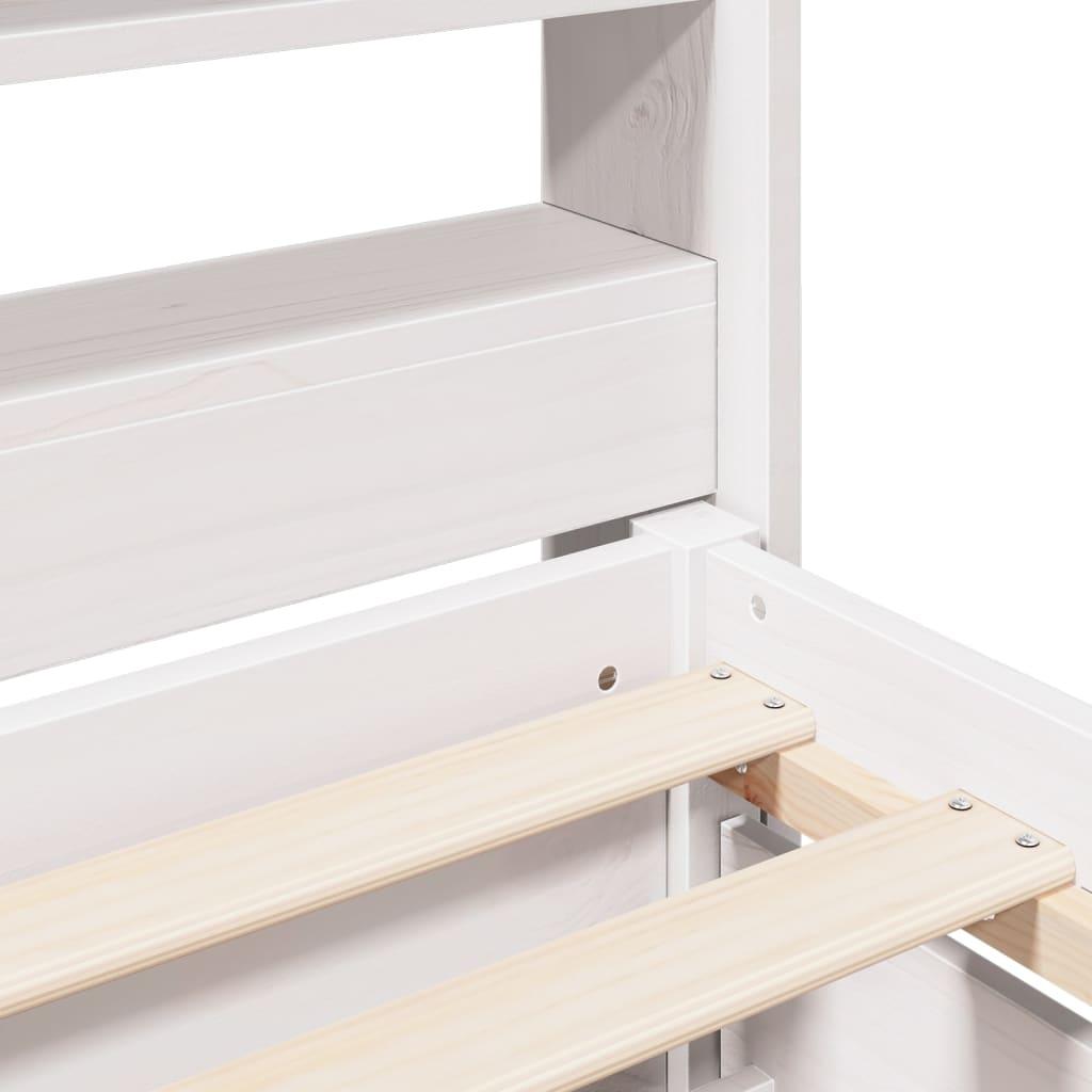 Sengeramme uden madras 140x190 cm massivt fyrretræ hvid
