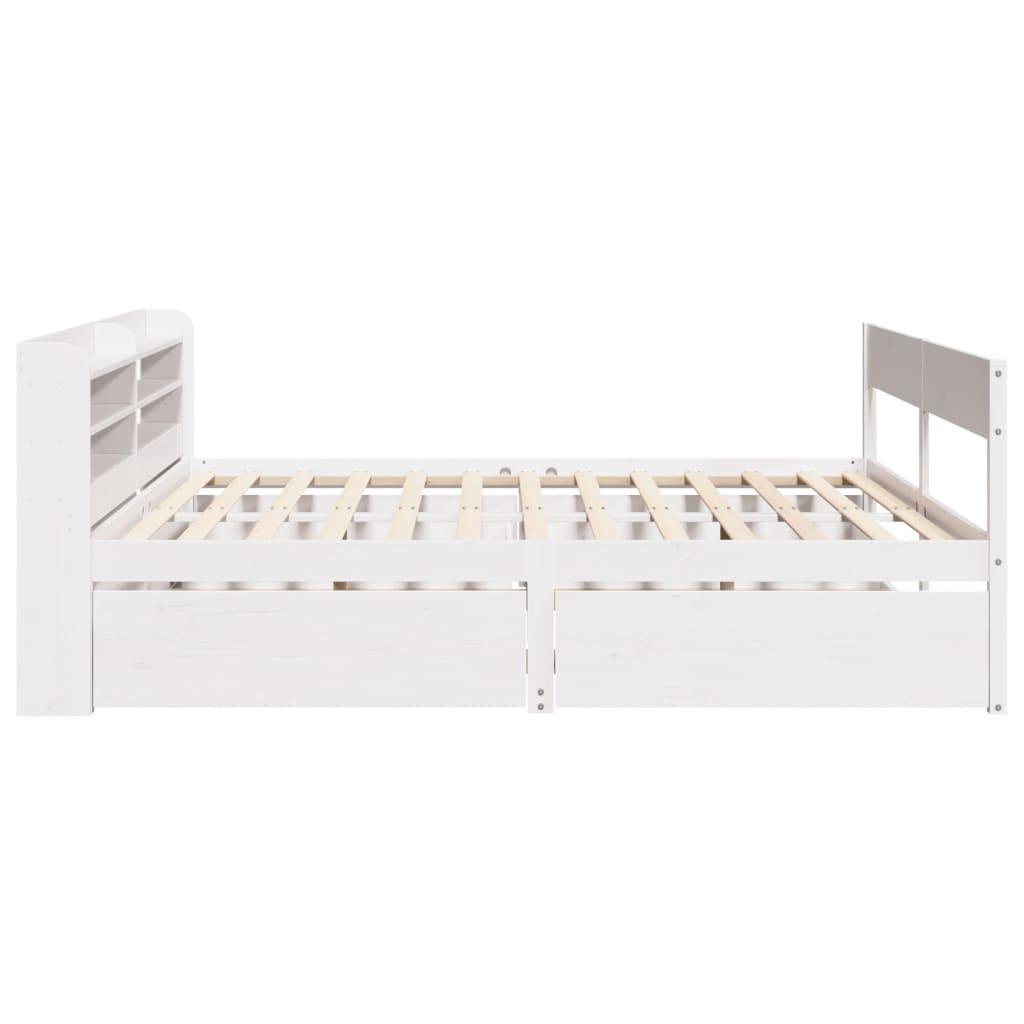 Sengeramme uden madras 160x200 cm massivt fyrretræ hvid