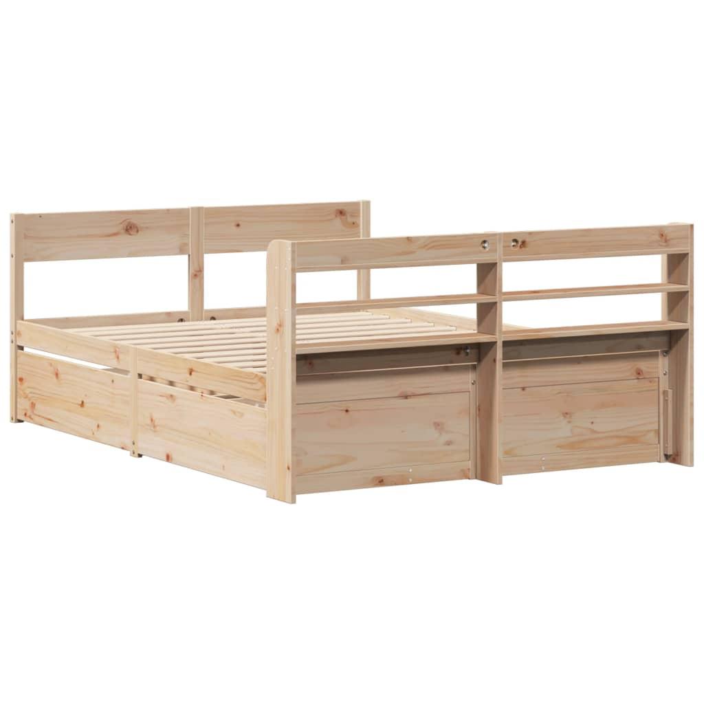 Sengeramme uden madras 140x190 cm massivt fyrretræ