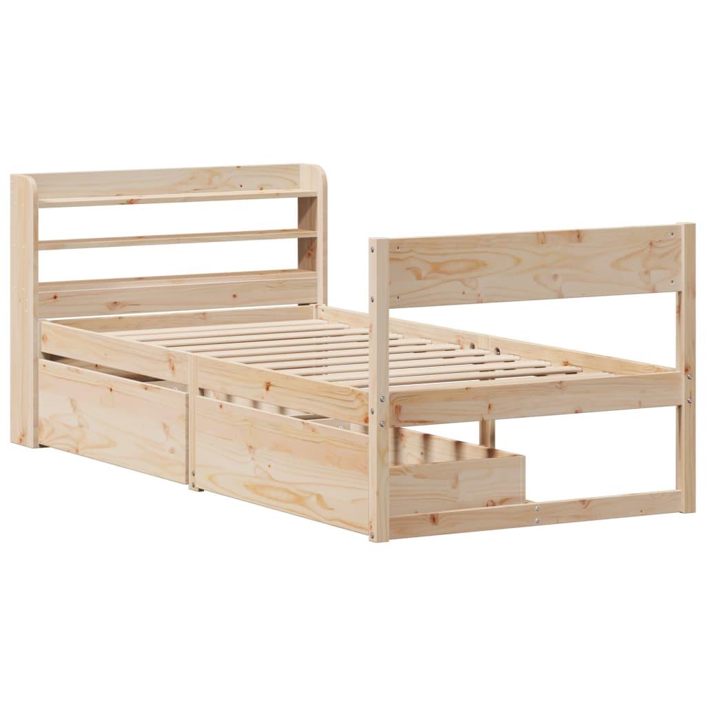Sengeramme uden madras 90x190 cm massivt fyrretræ