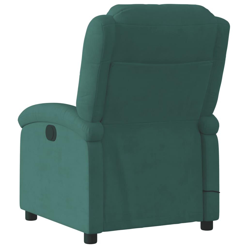 Massagestol velour mørkegrøn