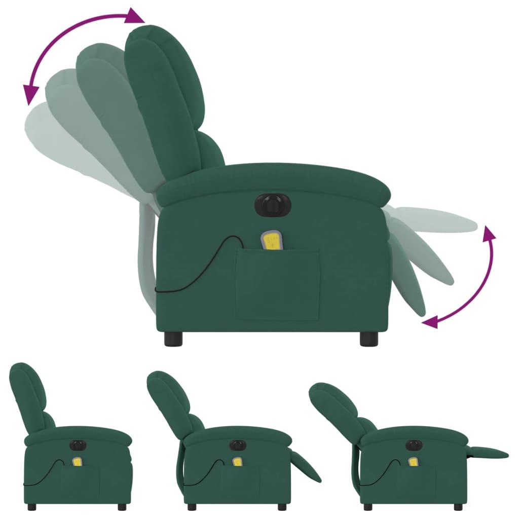 Massagestol velour mørkegrøn