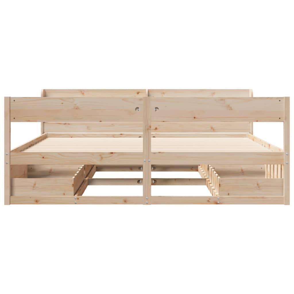 Sengeramme uden madras 200x200 cm massivt fyrretræ