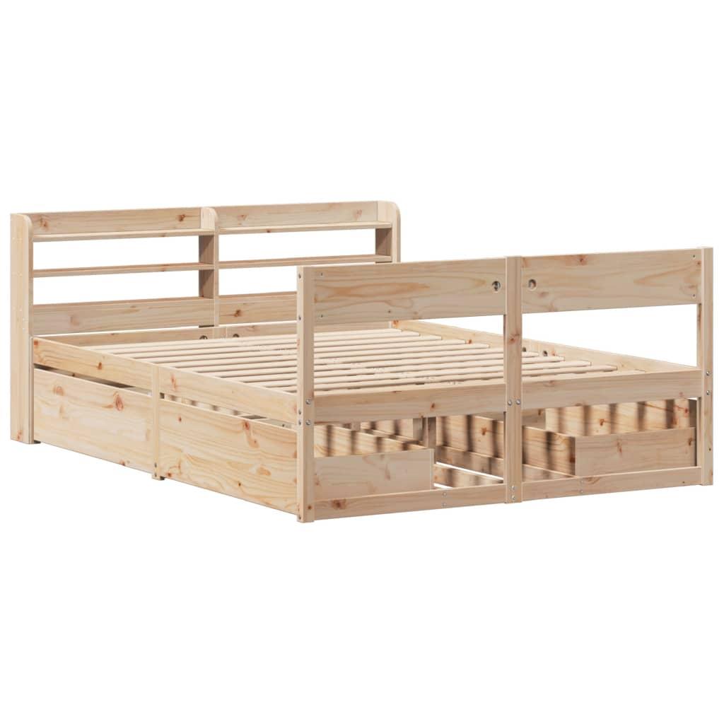 Sengeramme uden madras 150x200 cm massivt fyrretræ