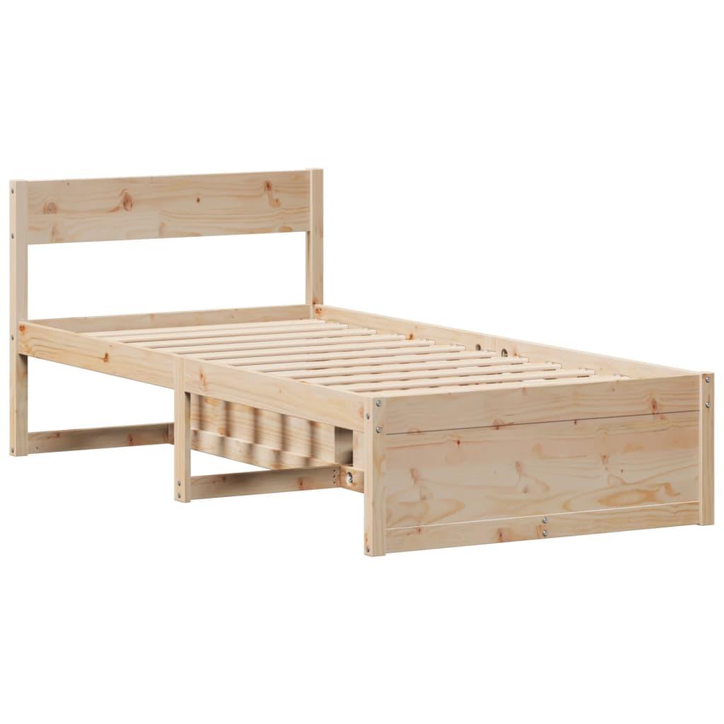 Sengeramme uden madras 75x190 cm massivt fyrretræ