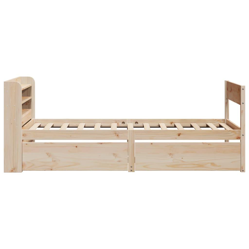 Sengeramme uden madras 75x190 cm massivt fyrretræ