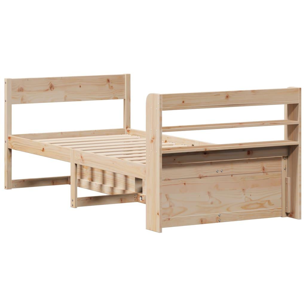 Sengeramme uden madras 75x190 cm massivt fyrretræ