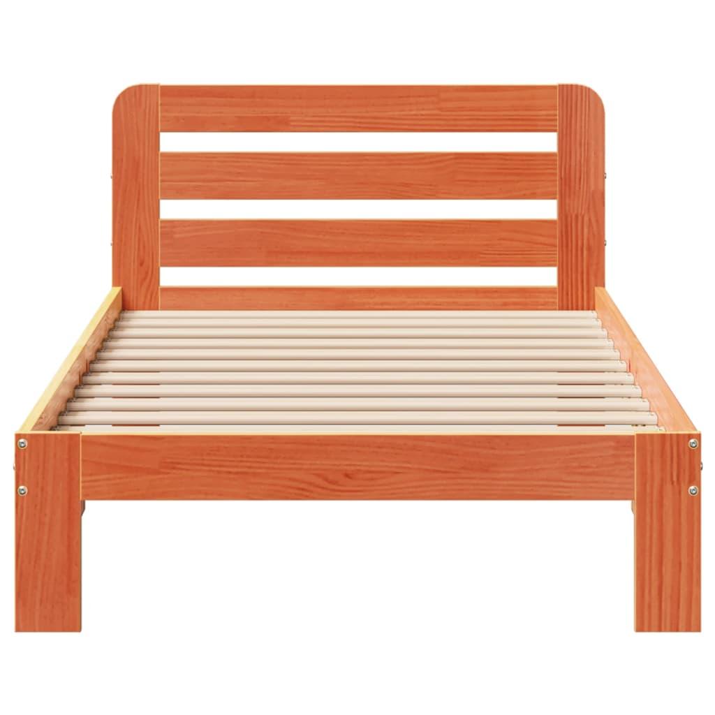 Sengeramme uden madras 100x200 cm massivt fyrretræ gyldenbrun
