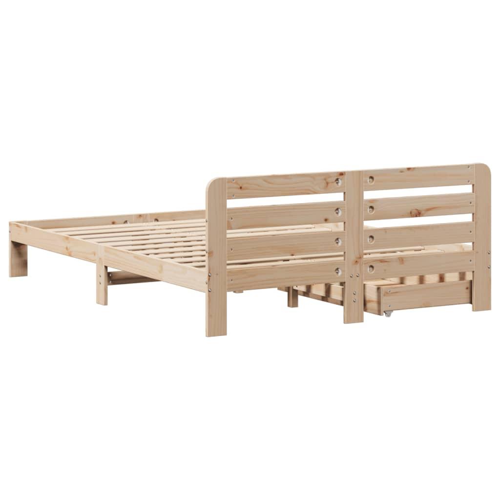 Sengeramme uden madras 150x200 cm massivt fyrretræ
