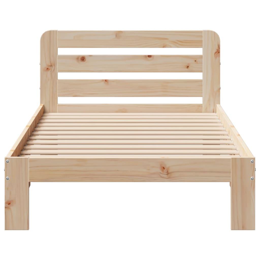 Sengeramme uden madras 90x190 cm massivt fyrretræ