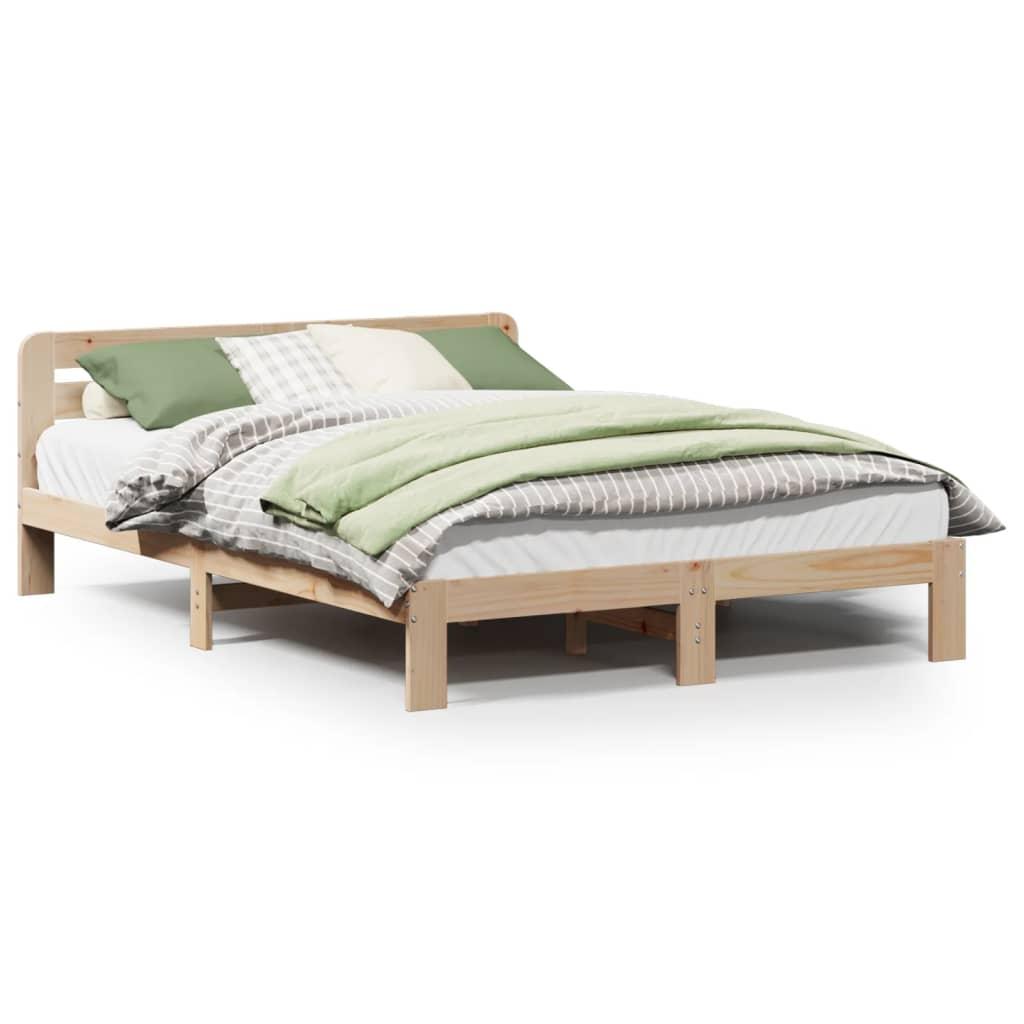 Sengeramme uden madras 150x200 cm massivt fyrretræ