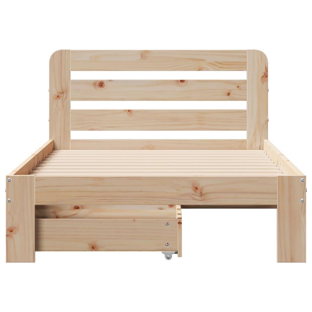 Sengeramme uden madras 90x190 cm massivt fyrretræ