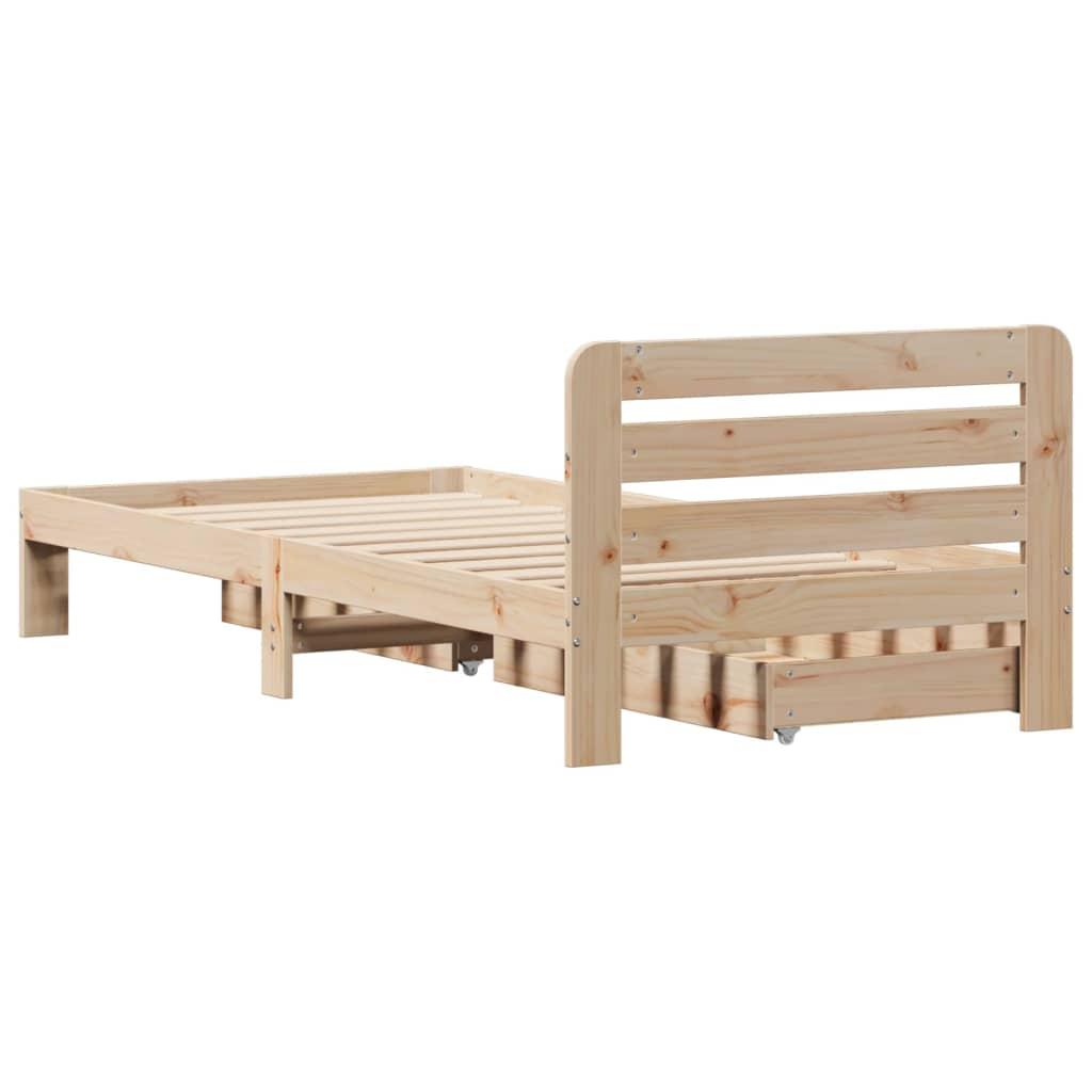 Sengeramme uden madras 90x190 cm massivt fyrretræ