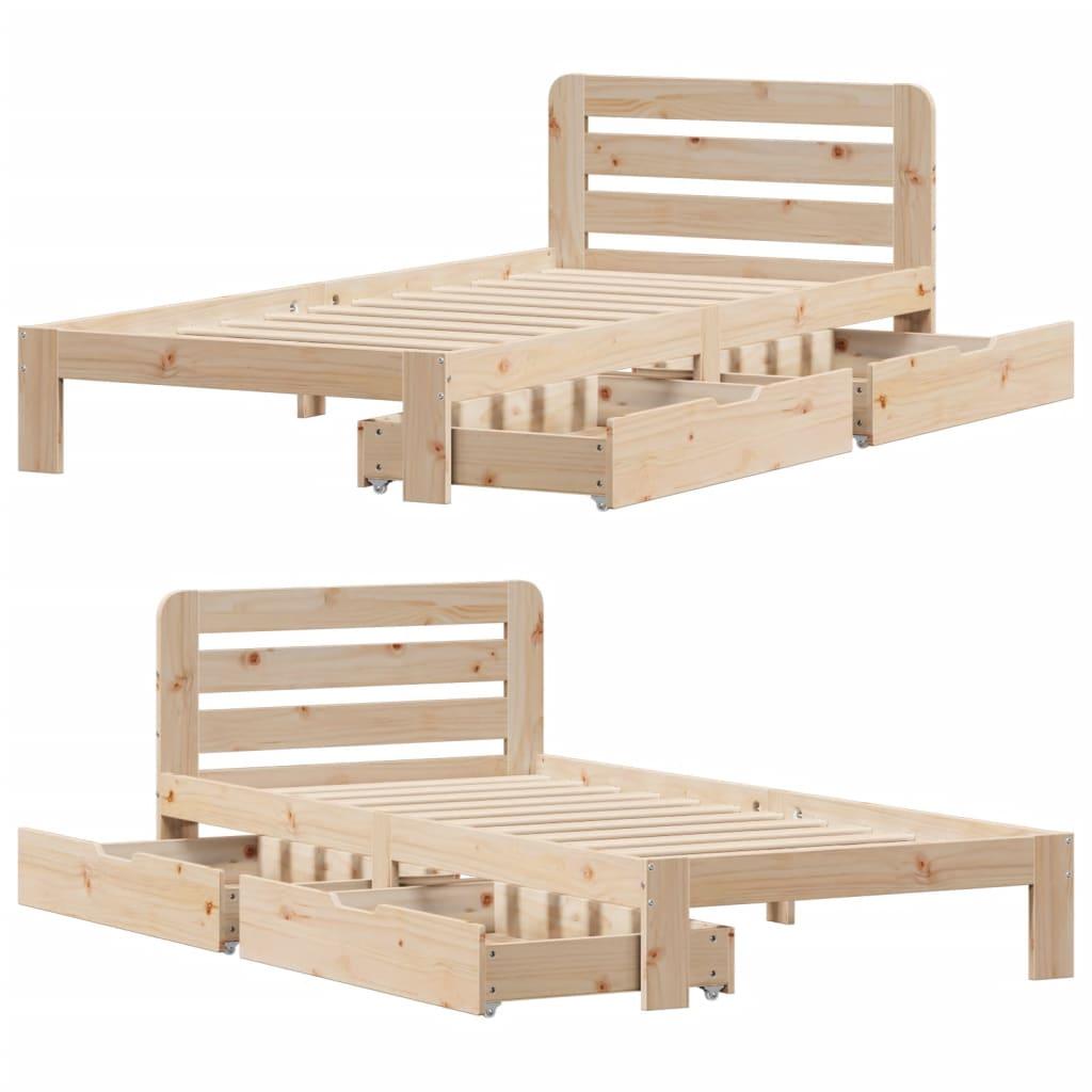 Sengeramme uden madras 90x190 cm massivt fyrretræ