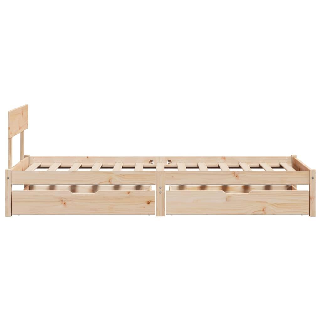 Sengeramme uden madras 90x190 cm massivt fyrretræ