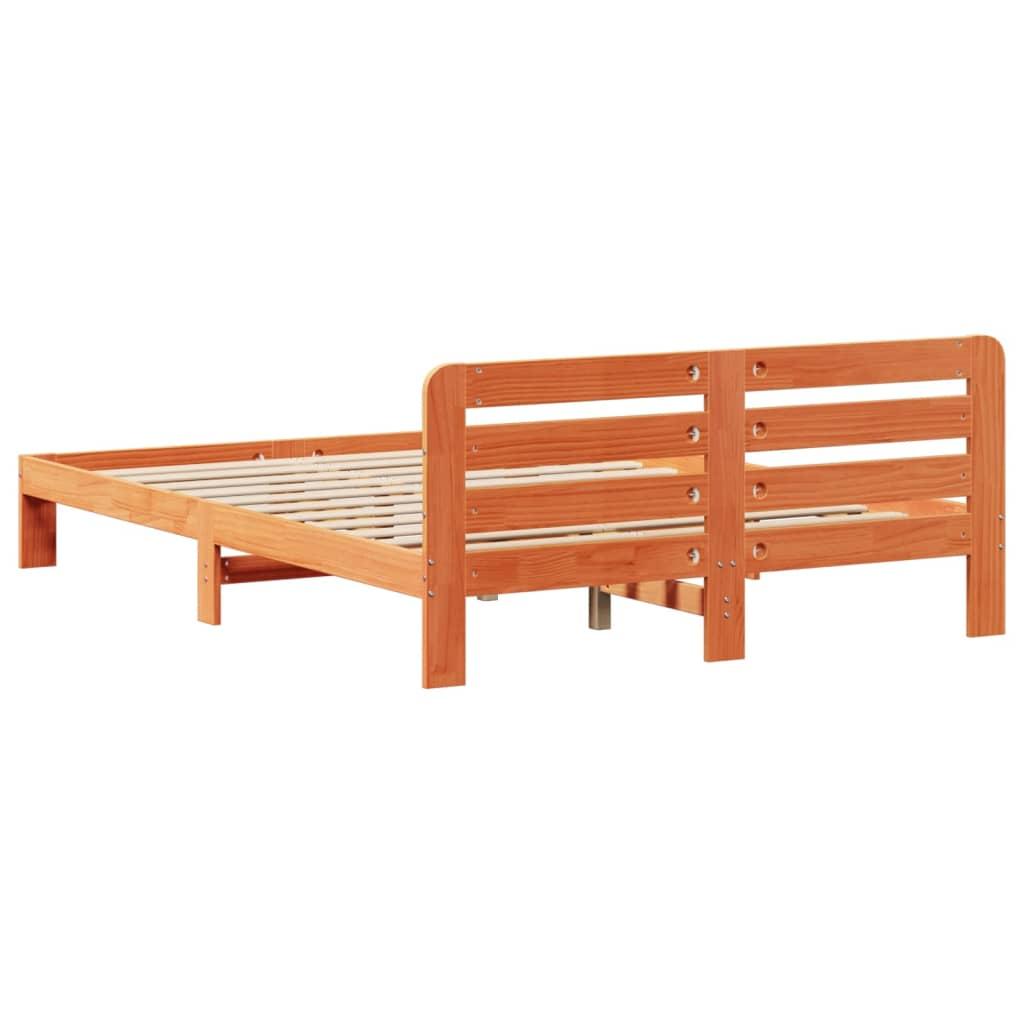 Sengeramme uden madras 120x200 cm massivt fyrretræ gyldenbrun