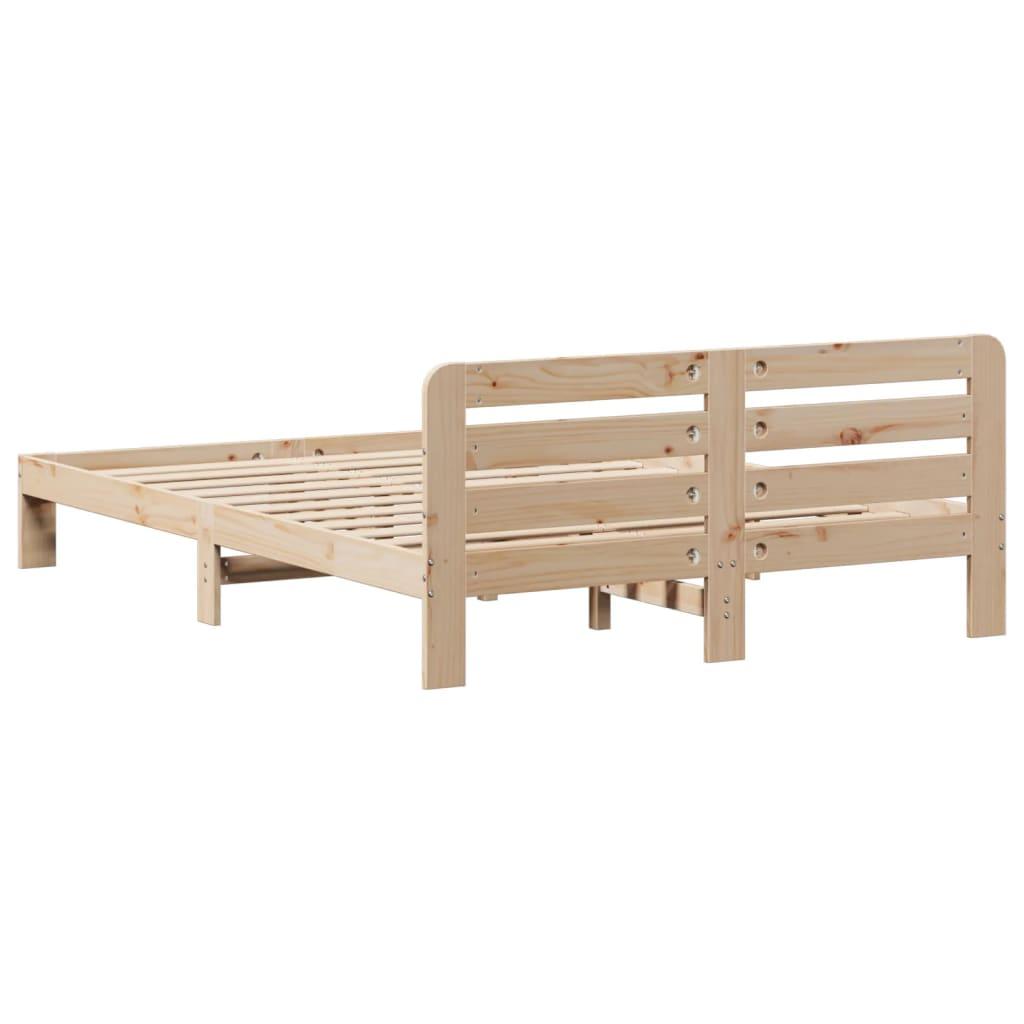 Sengeramme uden madras 140x190 cm massivt fyrretræ